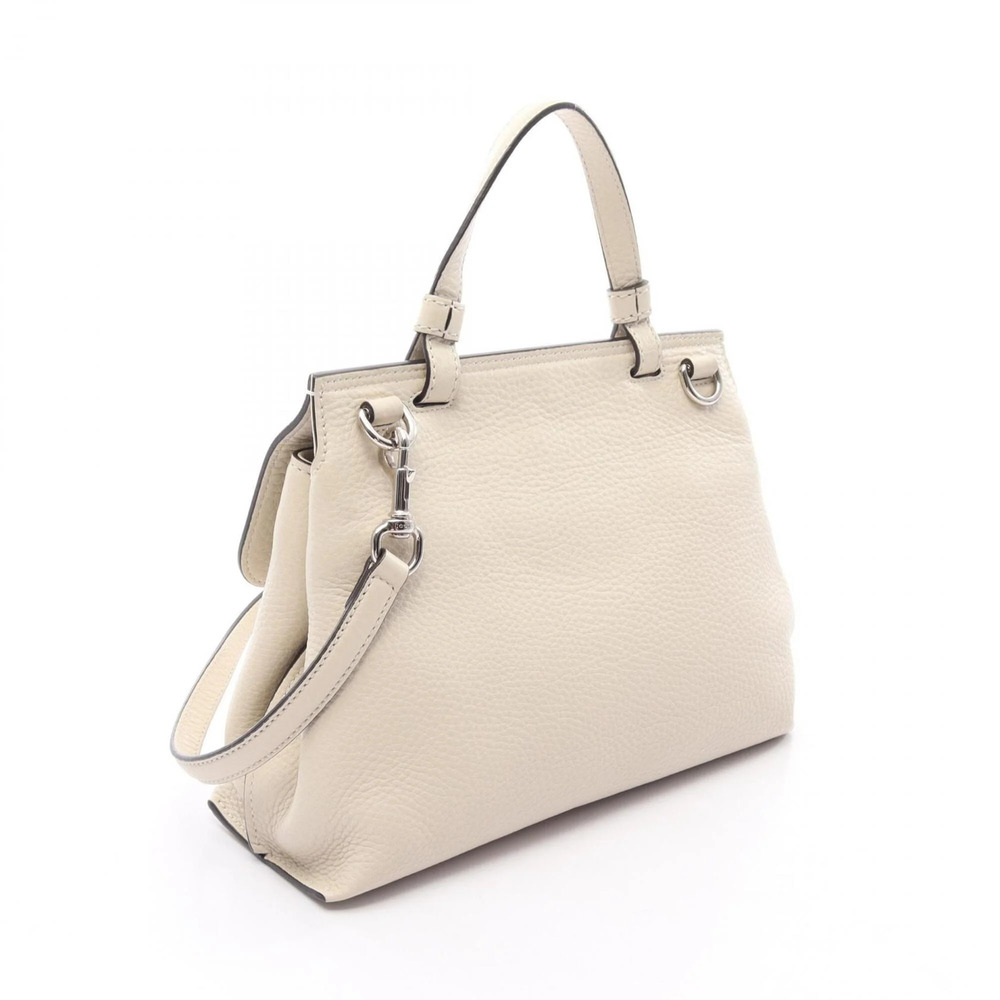 GUCCI White Leather Bamboo Bag - Picture 2 of 8